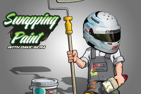 Swapping Paint with Dave Sera artwork featuring Oliver Askew's helmet